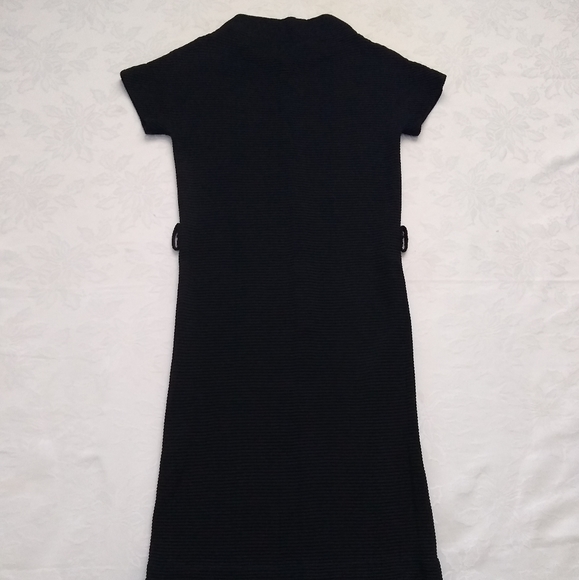 Vintage Dresses & Skirts - Vintage 60s ribbed mock neck black dress